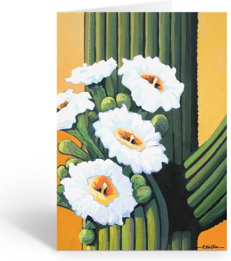 Stonehouse Collection Southwest Note Card | Cactus Note Card | USA Made | New Address, Thank You, Blank Note Card (Blooming Saguaro) - Image 1